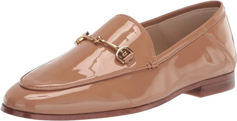 Sam Edelman Lior Rosa Blush Patent Almond Toe Slip On Stacked Heel Flats Loafers