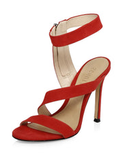 SCHUTZ Lauanne Scarlet Red Strappy Ankle Strap Open Toe Stiletto Heel Sandals