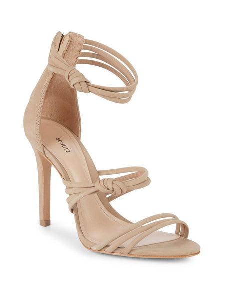SCHUTZ Suely Natural New Goat Nubuck Strappy Single Sole Dainty Sandals