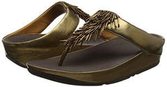 FitFlop Women's Cha, Bronze Thong Flip Flop Wedge Sandals