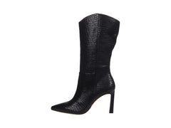 Vince Camuto  Senimda Leather Pointed Toe  Mid-Calf Boots BLACK