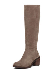 Lucky Brand Ritten Taupe Riding Mid Block Heel Brindle Knee High Leather Boots