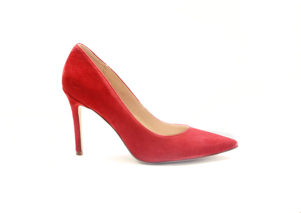 Sam Edelman Hazel Red Suede Stiletto Dress Shoes Pointed Toe Pump