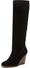Jessica Simpson Women's Caydee Fashion Boot Black Suede Knee High Wedge Boots
