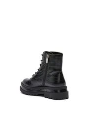 Jessica Simpson Enita Lace-Up Lug Sole Round-toe Platform Combat Boots Black
