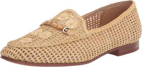 Sam Edelman Lowell Natural Woven Leather Classic Chain Detailed Vamp Loafers