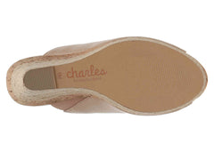 Charles David Women's Azie Nude Open-Toe Platform Wedged Slip-On Sandals (10)