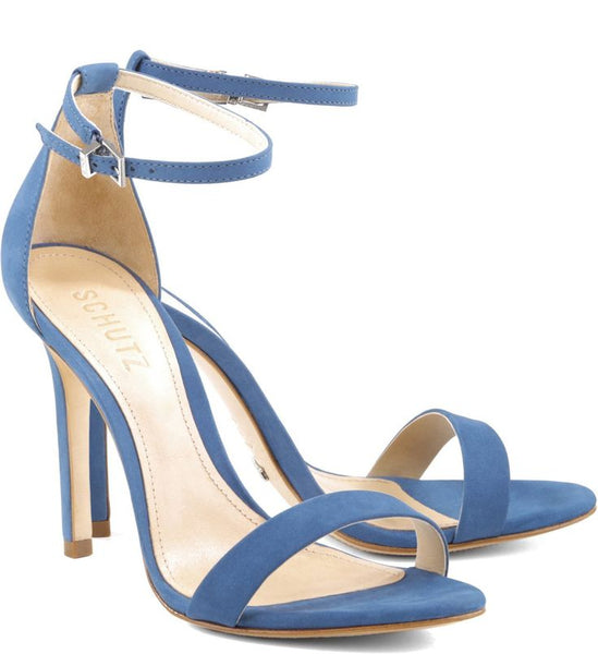 Schutz Cadey-Lee Dress Sandal Snorkel Blue Dress Two Peice Pump Sandal (7.5)