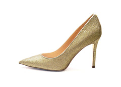 Sam Edelman Hazel Light Gold Glitter Stiletto Dress Shoes Pointed Toe Pumps