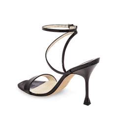 Brian Atwood SIENNA Ankle Strap Open Toe Heeled Sandal, Black Patent