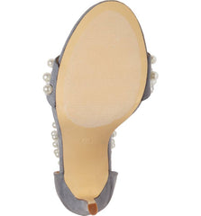 Lauren Lorraine Sizzle Grey Pearl & Gem Embellished High Heel Two Piece Sandals
