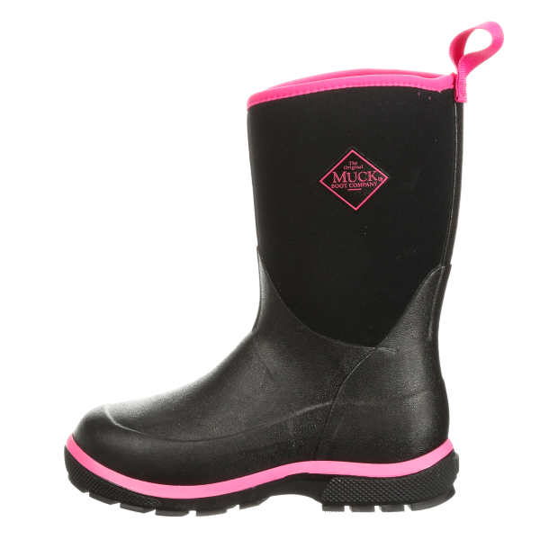 Muck Boots - Kids' Slushmaster Black Pink Rain Snow Waterproof Boot (12)