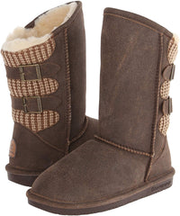 Bearpaw Boshie Wide Chestnut Distressed Lined Back Warm Winter Boot