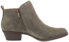 Lucky Brand Basel Ankle Bootie Olive Green Suede Side Zip (7)