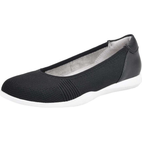 Cliffs by White Mountain Black Pavlina Comfort Knit Ballet Casual Fabric Flats