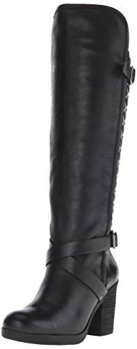 Lucky Women's Oryan Motorcycle Boot, Brindle Brown Leather Knee High Dress Boots