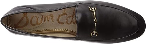 Sam Edelman Loraine Black Modena Leather Chain Detailed Fashion Vamp Loafers