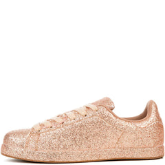 Cape Robbin Snappy-1 Gold Glitter Dancer Fashion Lace Up Round Toe Sneakers