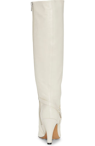Vince Camuto Charmina Pointed Toe Warm Winter White Leather Knee High Boot
