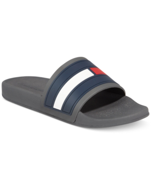 Tommy Hilfiger Elwood Slide Beach Grey Slip On Sandal