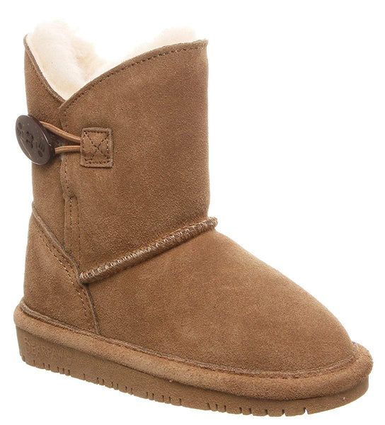 Bearpaw Casual Boots Girls Rosie Youth HIckory Cow Suede Fur Lined Boots Bootie