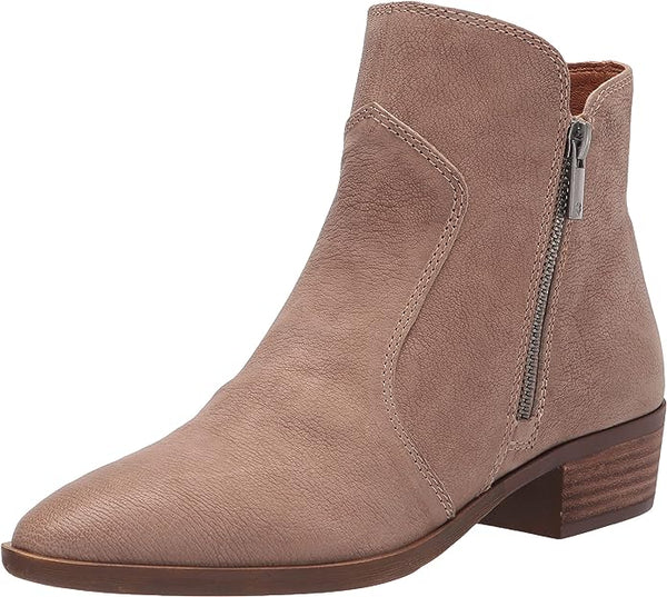 Lucky Brand Tayti Taupe Casual Pointed Toe Western Low Block Heel Booties