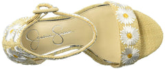 Jessica Simpson Caiya3 White Combo Heeled Open Toe Platform Sandals (10, White Combo)