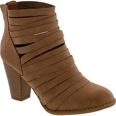 MIracle Miles URBAN Cut Out Strappy Chunky Ankle Booties Cut Out Distressed Boot