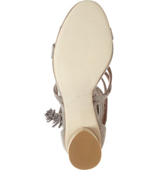 Jeffrey Campbell Womens Despina Taupe Suede Strappy Tassel Round Heel Sandal