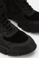 Cape Robbin UTILITY Black Buckle Strap Chunky Sole Utility Sneaker Boot (11)
