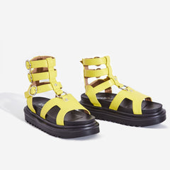 Lemonade Gladys Neon Strappy Gladiator Marten Cushioned Open Toe Platform Sandal