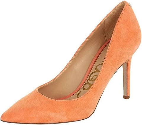 Sam Edelman Hazel Orange Stiletto Heel Pointed Toe Slip On Fashion Wide Pumps