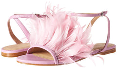 Pour La Victoire Layla Flat Feathered Sandal Orchid Pink Feather Fashion Sandals