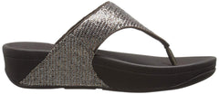 FitFlop Women's Lulu Superglitz Bronze Thong Style Platform Flip Flop Sandals