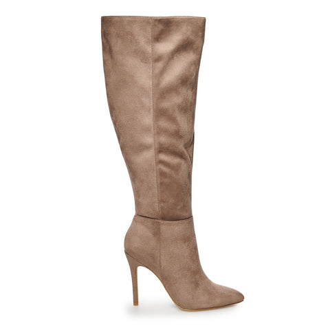 Charles by Charles David Dilly Taupe Zipper Stiletto Heel Over-The-Knee Boots