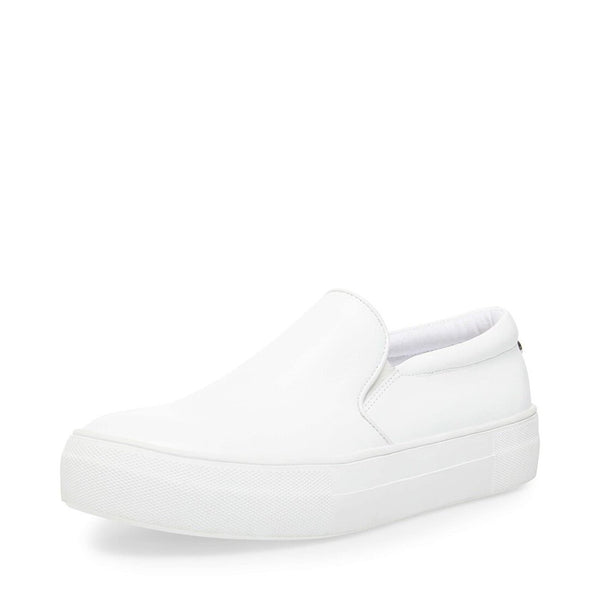 Steve Madden Gills-C White Slip On Low Top Rounded Toe Fashion Sneakers
