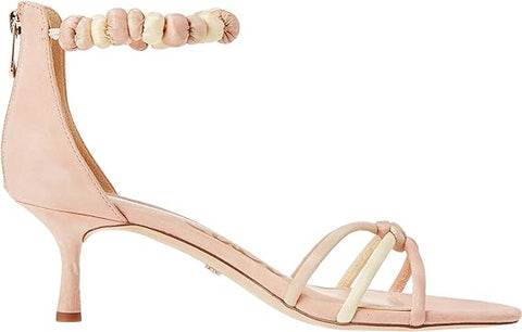 Sam Edelman Jayde Seashell Pink/Honeydew/Summer Sand Kitten Heeled Sandals