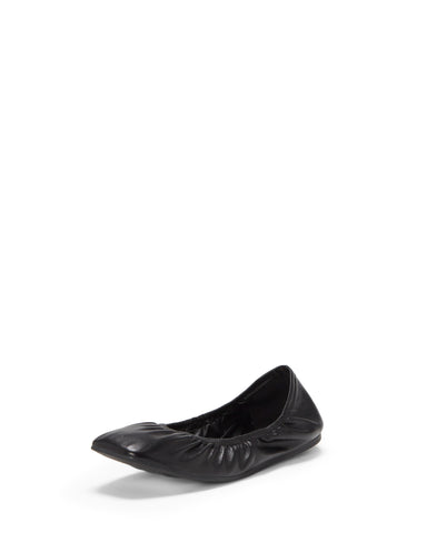Vince Camuto Breliss Black Slip-On Square Toe Leather Ballet Flat