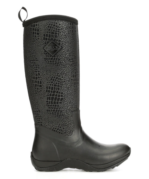 Muck Arctic Adventure Black Croc Waterproof Snow Rain Fleece Boots