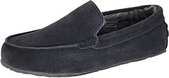 Clarks Gray Scuff  Suede Moccasin Slippers Warm Indoor Plush Fur Lined Slipper