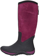 MuckBoots Women's Artic Adventure Suede Zip Snow Boot, Black/Purple (6)