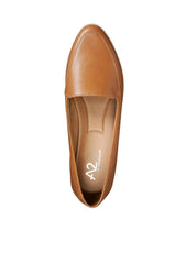 Aerosoles Clever Tan Low Wedge and Platform Round Toe Slip On Loafer
