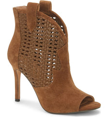 Jessica Simpson Jexell Canyon Tan Leather Open-Toe HIgh Heel Pumps Booties