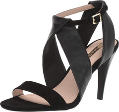 Louise Et Cie KALKIN Ankle Strappy Dress Heels Almond-Toe Sandals BLACK
