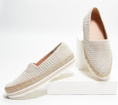 Louise Et Cie CALUM Stretch Knit Slip-On Espadrilles Sneakers MACAROON CREAM