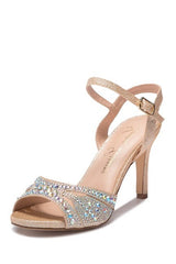 Lauren Lorraine Florence Ankle Strap Sandal Satin Low Heel Prom Wedding Pumps