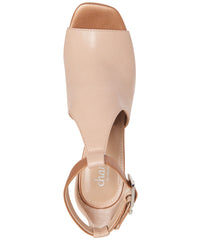 Charles by Charles David Gabe Nude Rose Gold Block Heel Ankle Buckle Sandals (7.5, Nude Rose Gold)