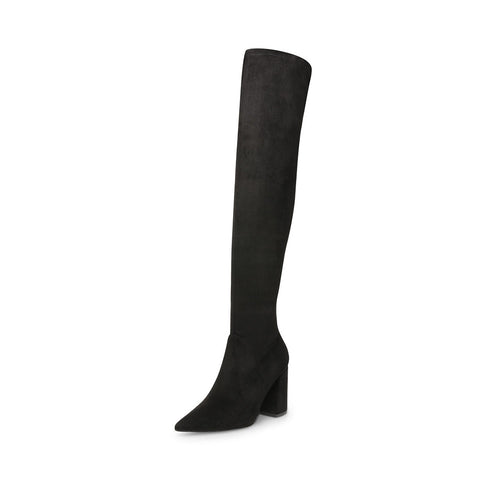 Steve Madden Huntley Black Pointed Toe Block Heel Over-The-Knee Boots