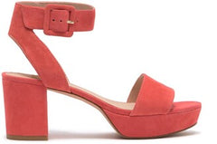 Louise Et Cie HANYA-R Panama Pnk Coral Ankle Strap Block Heel Platform Sandals