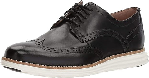 Cole Haan Grand Tour Wing Oxford Black Leather/White Lace Up Cutout Sneakers